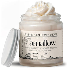 Amallow beef tallow whipped moisturizer unscented for gentle skin nourishment