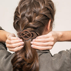 Amariver Vintage French Barrette Clip in taupe for versatile updos.