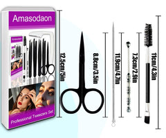 Amasodaon stainless steel tweezers grip fine hairs without tugging, gentle on skin.