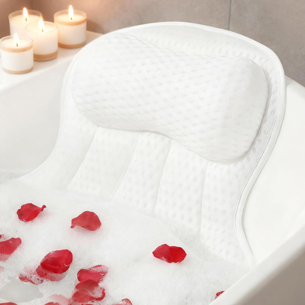 AmazeFan Almohada de baño con malla de aire 4D, reposo cómodo para la cabeza