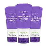 Amazon Basics Acne Wash bottle with 10% benzoyl peroxide for daily blemish control.