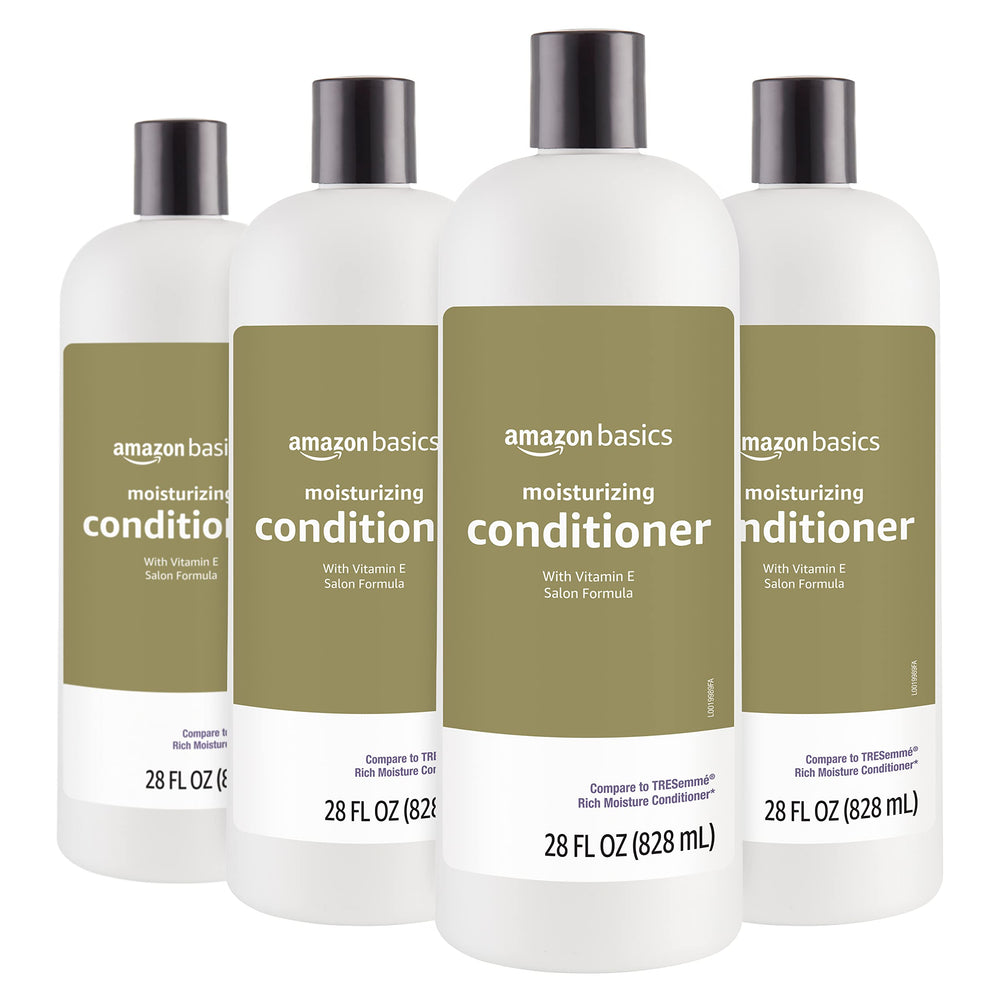 Amazon Basics Acondicionador humedad rica, botella frontal, suaviza el cabello seco.