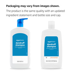 Amazon Basics Champú Anticaspa, aplicación en mano, experiencia de lavado calmante.