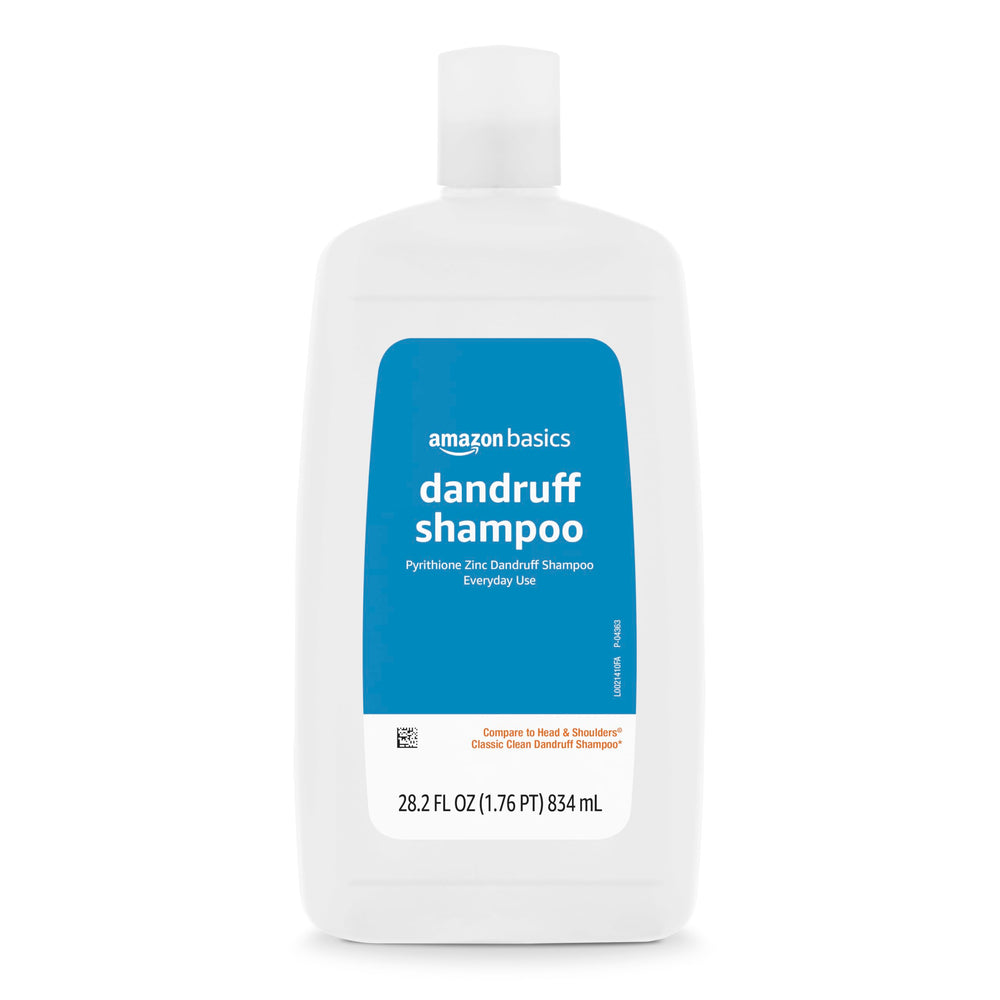 Amazon Basics Champú Anticaspa, vista frontal de la botella, ayuda a controlar la caspa.