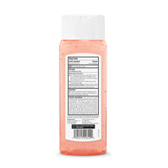 Amazon Basics clarifying pink grapefruit foaming pump bottle ready for shower routine.