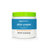 Crema hidratante Amazon Basics en bote de 16 onzas para piel seca y sensible.