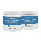 Crema Amazon Basics en tarro para rostro y cuerpo, hidratación duradera.