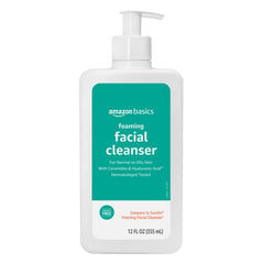 Amazon Basics limpiador facial espumoso con ceramidas y ácido hialurónico para piel suave y limpia