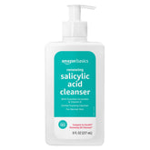 Amazon Basics limpiador facial exfoliante, botella frontal, piel limpia y suave.