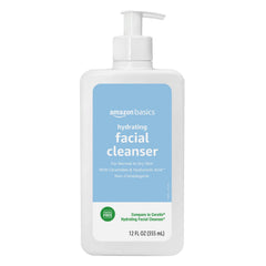 Botella de Amazon Basics Limpiador Facial Hidratante lista para uso diario.