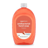 Amazon Basics liquid hand soap refill bottle showing 50 oz capacity for long-lasting use