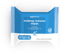 Amazon Basics Makeup Remover Wipes fragrance-free pack for gentle cleansing.