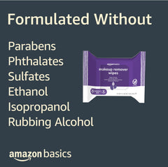 Amazon Basics Makeup Remover Wipes six-pack packaging ready for storage.