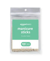 Amazon Basics double-sided manicure sticks with rounded ends for gentle cuticle push