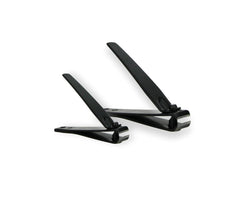 Amazon Basics nail clippers with black finish for compact, stylish grooming.
