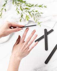 Amazon Basics four-pack medium grit files in black.