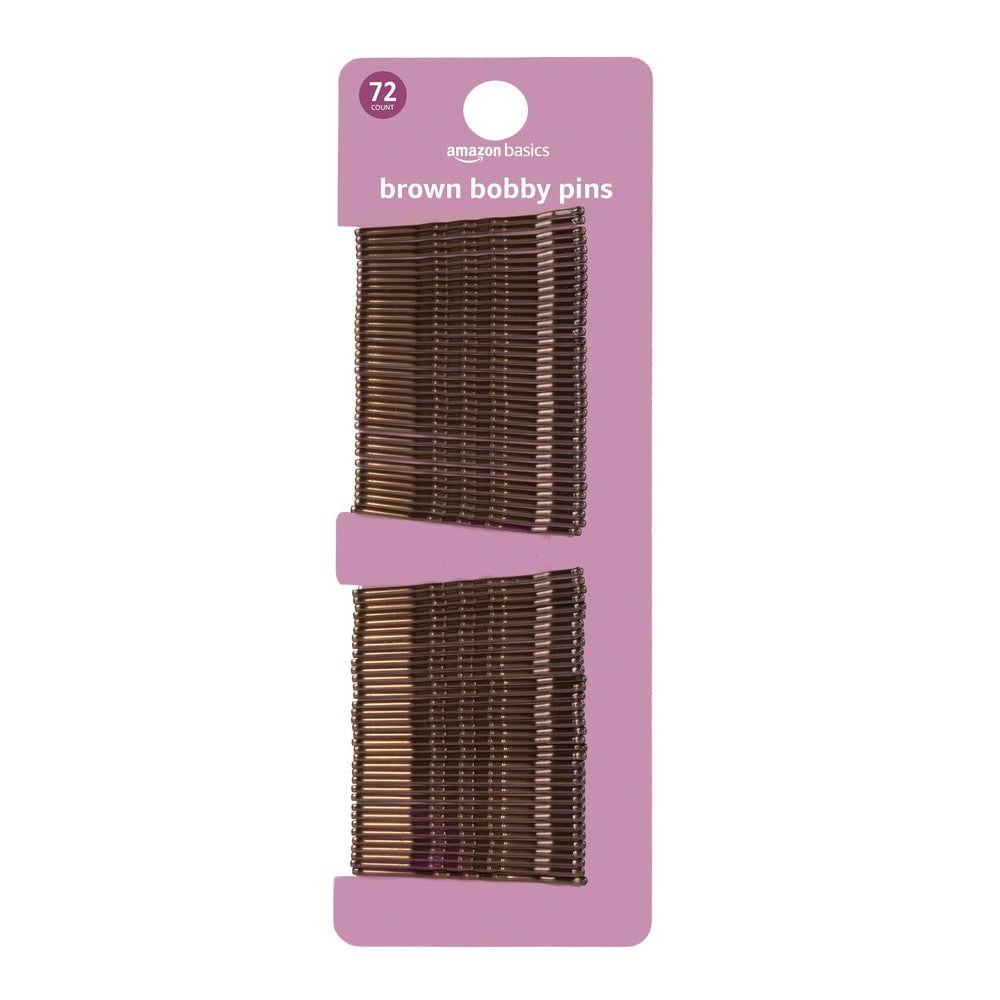 Amazon Basics No Slip Bobby Pins in brunette brown for all day styling