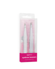 Amazon Basics precision eyebrow tweezers with pointed tip for precise hair removal.