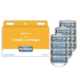 Amazon Basics 5‑blade razor refills deliver a smooth shave with five blades