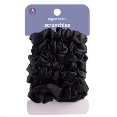 Amazon Basics Satin Scrunchies: empaque-8-unidades para cabello suave y sin tirones.