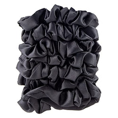 Amazon Basics Satin Scrunchies: textura-satinada que reduce tirones y enredos.
