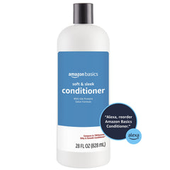 Amazon Basics Soft & Sleek conditioner ingredients argan oil and silk proteins for hydration