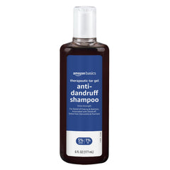 Amazon Basics Therapeutic Plus Tar Gel bottle for anti-dandruff scalp care.
