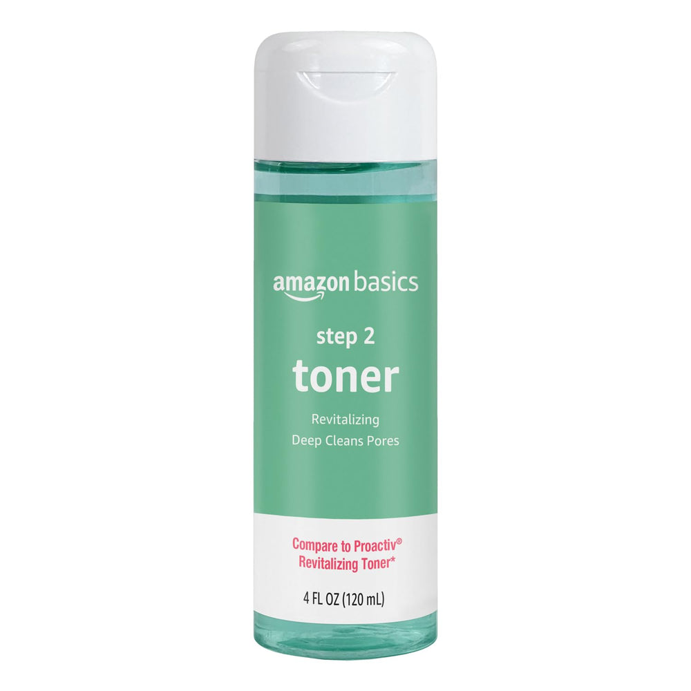 Tónico Amazon Basics Toner: botella de 4 oz para revitalizar la piel y limpiar poros.