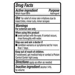 Amazon Basics Witch Hazel being applied to skin with cotton pad