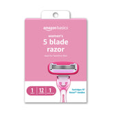 Amazon Basics women's 5-blade razor glide for a smooth shave.