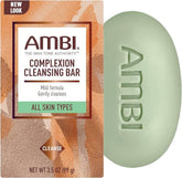 Ambi complexion cleansing bar soap front view with ten-pack for gentle makeup removal