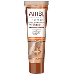 Ambi Even and Clear SPF 30 tube on counter demonstrating everyday protection.