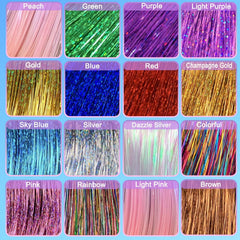 Amchoice Hair Tinsel Kit with 3500 strands offers abundant color options for bold looks.