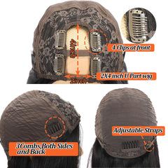 Amella U-Part Wig four-clip design keeps wig secure all day.