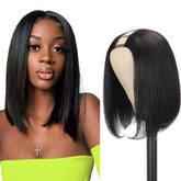 Amella U-Part Wig straight bob 10 inch blends with your hair for fullness.