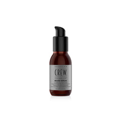 American Crew Beard Conditioner Serum bottle shows quick conditioning for a soft, groomed beard