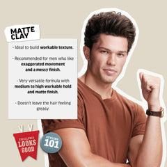 Applying American Crew Matte Clay by hand for easy, even distribution.