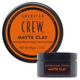 American Crew Matte Clay texture for defined, natural-looking hair.