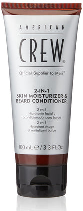 American Crew beard conditioner moisturizer bottle shows lightweight, non-greasy formula.