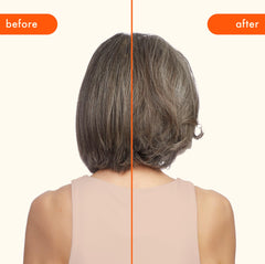 Amika Blowout Babe thermal brush in use delivers loose waves and blowout finish.
