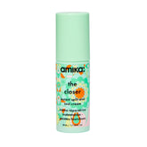 Amika The Closer bottle demonstrates instant split-end sealing for smoother hair.