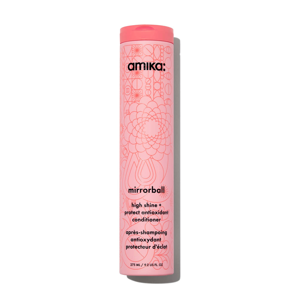 amika Mirrorball conditioner bottle front view highlighting shine-boosting formula