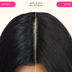 Close-up of scalp after Amika Perk Up Plus use showing grit-free results