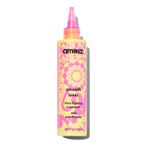 Amika Smooth Over Frizz-Fighting Treatment Mask bottle closeup highlighting frizz control.