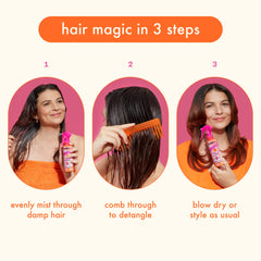 Amika Wizard detangles all hair types, reducing breakage during brushing.