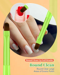 AMilHiTon emerald green jade-inspired handle clean-up brush