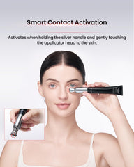 AMIRO applicator head close-up highlighting built-in microcurrent massage feature