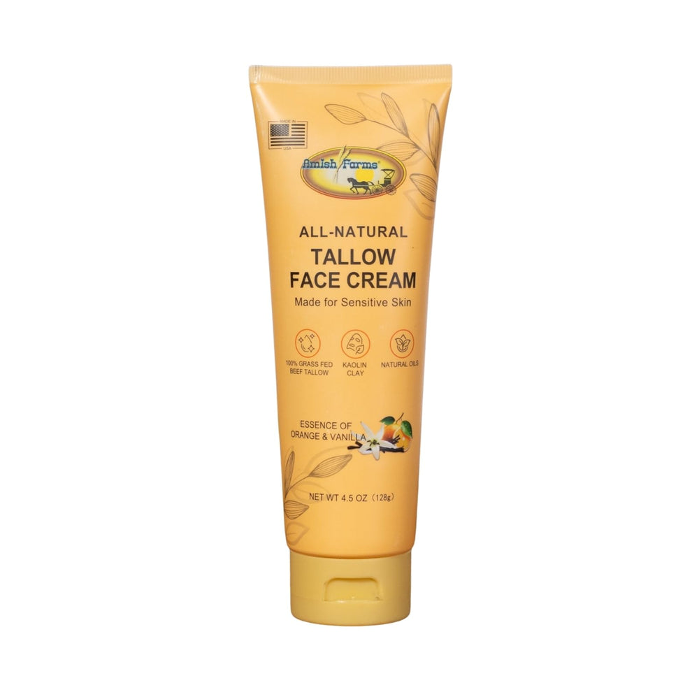 Crema facial Amish Farms con sebo de res en tubo para hidratación suave