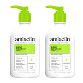 AmLactin Daily Moisturizing Lotion pump bottle delivers quick, non-greasy hydration for dry skin.