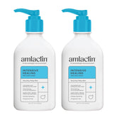 AmLactin Intensive Healing Lotion bottle pump showing easy application and deep hydration.